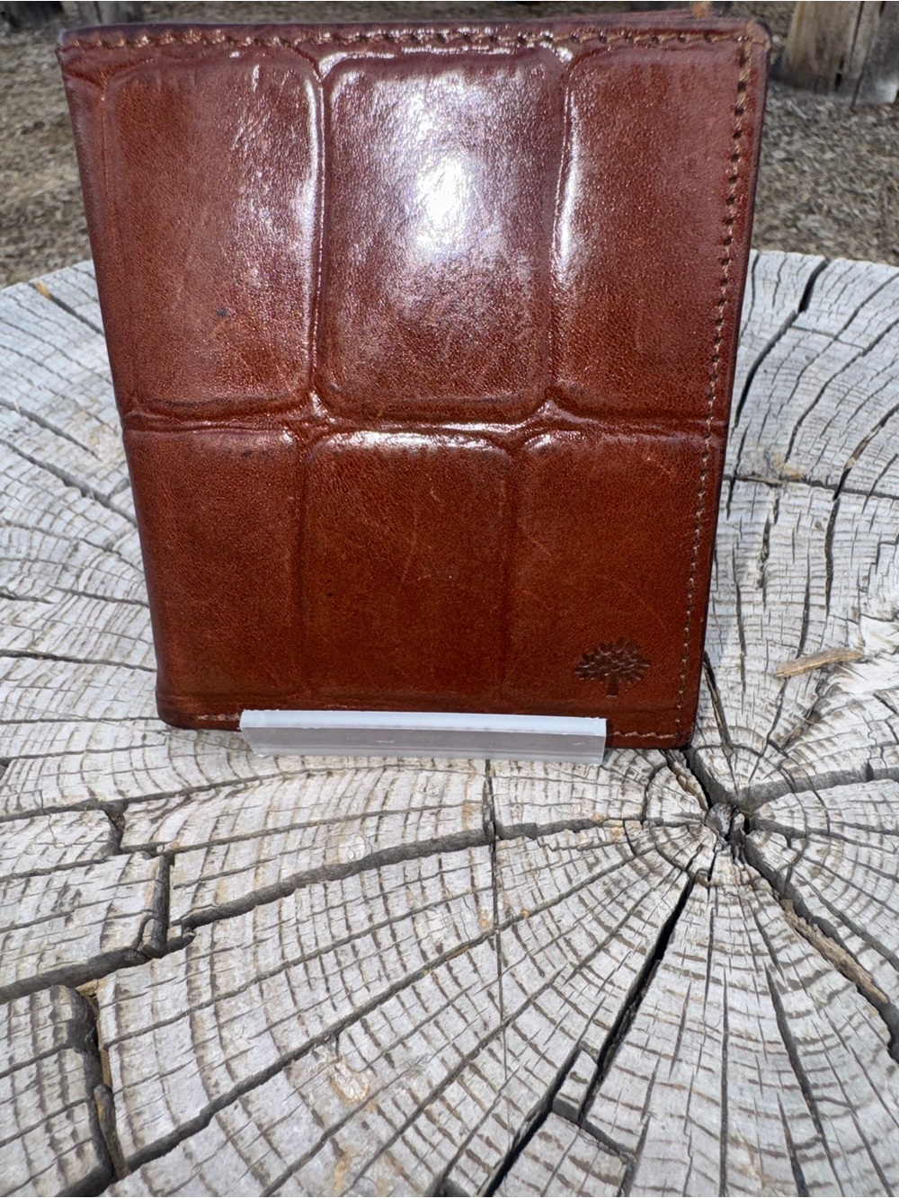 Mulberry Chestnut Brown Leather Bifold Wallet EUC